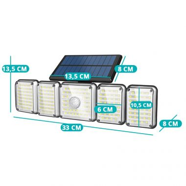 5 paneles forgatható 300 LED-es szolár lámpa - Image 6